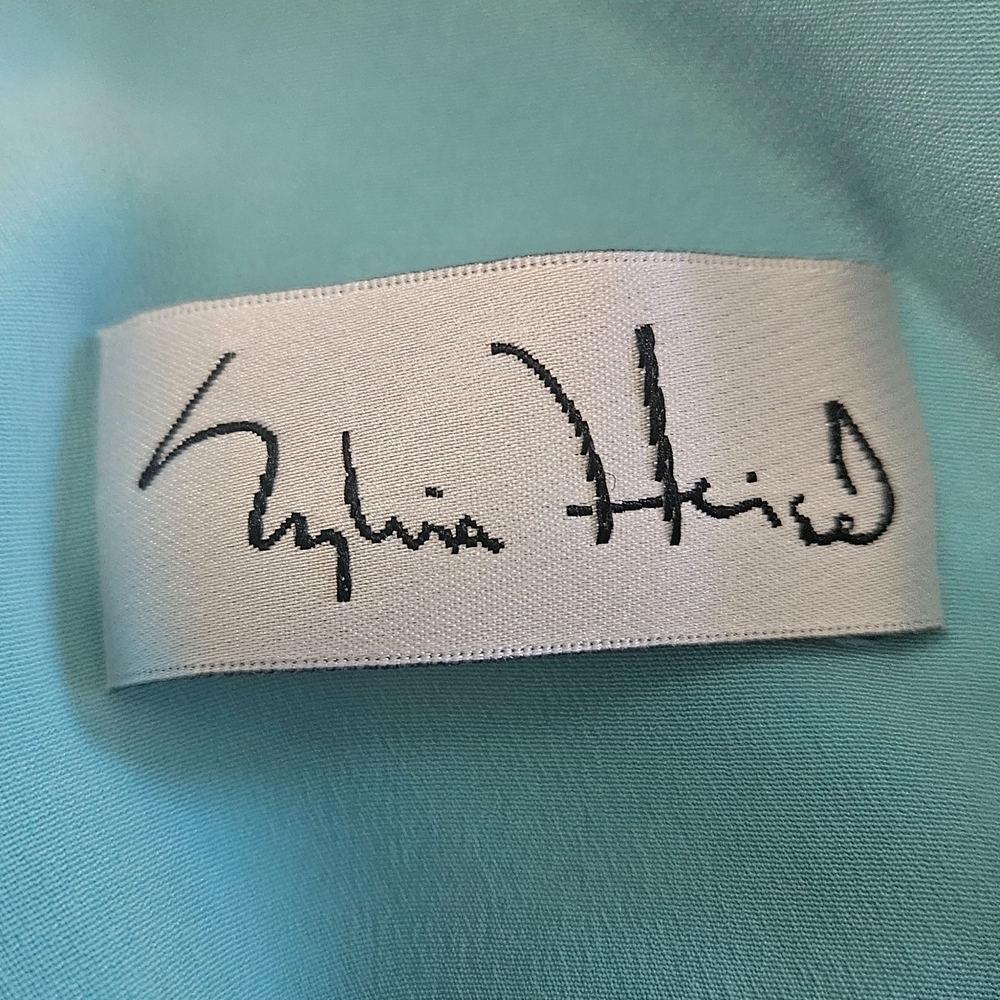 Vintage Sylvia Heisel 100% Silk Aqua Tank Top Size 12 Minimalist - Picture 4 of 12